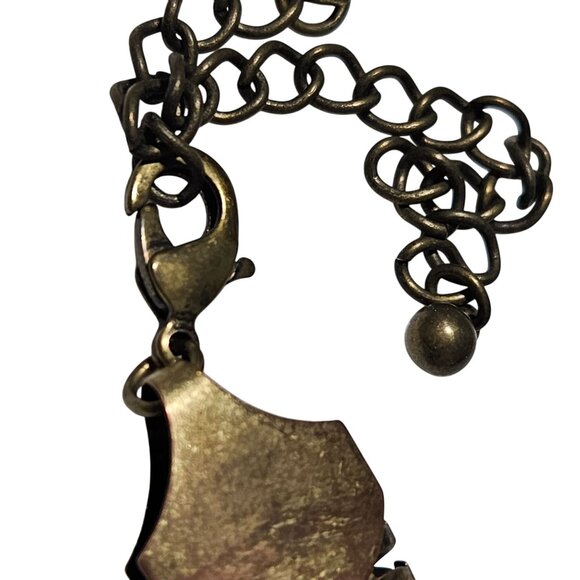 Vintage Antique Brass Tone Snake Chain Necklace With Adjustable Lobster Clasp - Picture 4 of 6